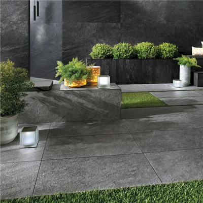 Carrelage extérieur grès cérame rectifié forte épaisseur effet pierre - Brave - 60,0 cm x 60,0 cm - ép. 20,00 mm - Grey