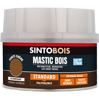 Mastic bois standard - Sinto Bois - Séchage rapide - Teinte chêne - Boîte 190 gr