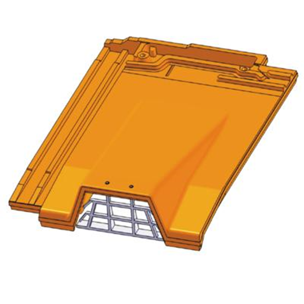 Tuile chatière en terre cuite - Giverny PV - avec grille de section 35 cm² - Sablé Champagne