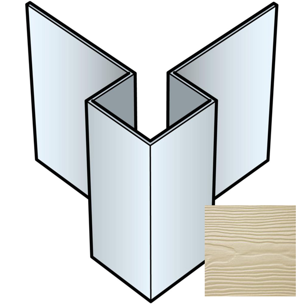 Profil d'angle extérieur symétrique pour bardage Cedral Lap - Aluminium laqué Brun C03 - longueur 3,00 M