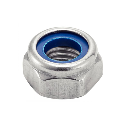 Écrou hexagonal indesserrable avec bague nylon - Diamètre 8 mm - DIN985 - Inox A2 - Boite de 200