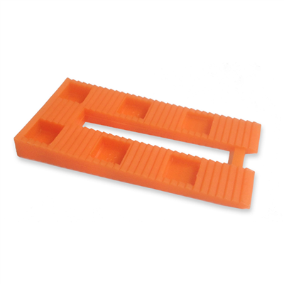 Coins de calage crantés 408F KDS 80 x 40 x 8 mm - boîte de 80 pièces orange