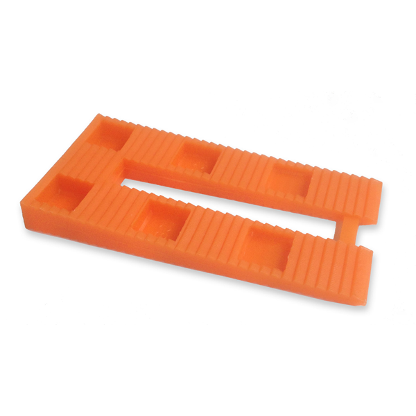 Coins de calage crantés 408F KDS 80 x 40 x 8 mm - boîte de 80 pièces orange