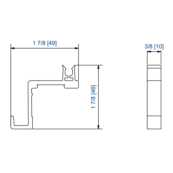 Support Mantion 11049-1 pour bandeau 11048 de système de porte coulissante SAF