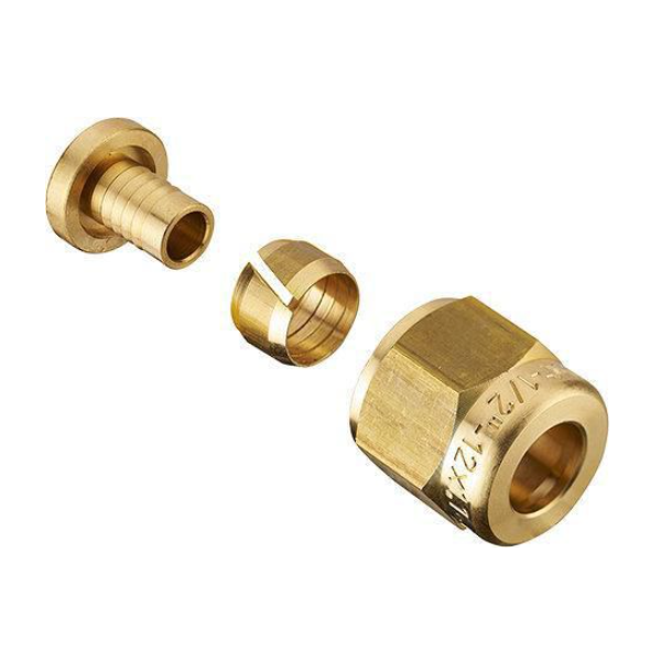 Raccord femelle à écrou tournant tube PER à compression - Diamètre 16 mm - F 20 x 27 - Laiton