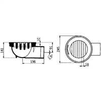 AVALOIR FONTE REF. 6199.00.00 CADRE D245 SORTIE DN100 H