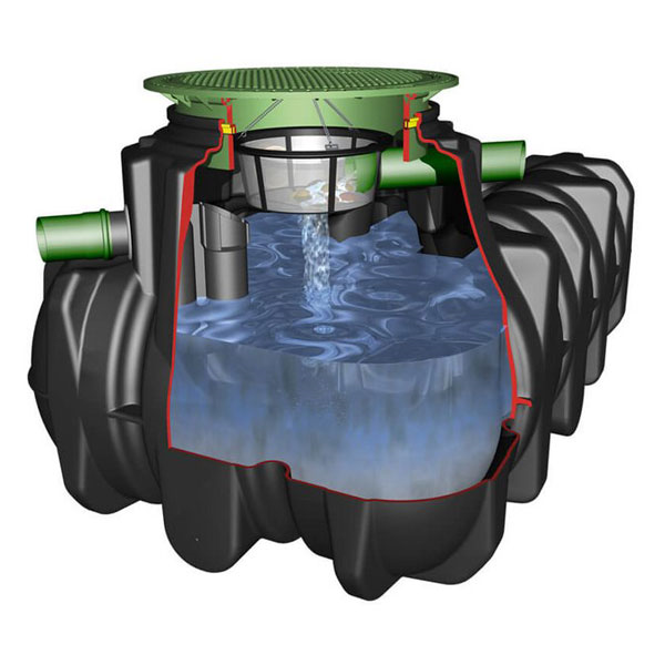 Cuve de récupération eau de pluie Platine à enterrer avec panier filtrant - Volume 3000,0 ltr