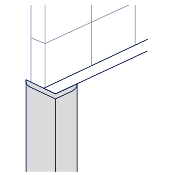 Profilé d'angle extérieur en L Gerflor pour dalle et panneau mural Revela - alu - 16,0 MM x 12 MM - long. 2,60 M