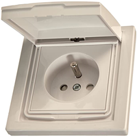 Prise de courant 2P+T avec clapet étanche Schneider Asfora complet - à encastrer - blanc - IP44 - 16 A - 230 V