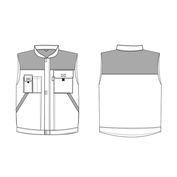 Gilet sans manche blanc de travail Typhon en polycoton blanc gris - XXL