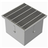 SIPHON 350X350 SORTIE VERT 100 MM GRILLE BARREAUX PANIER 35100PCHB