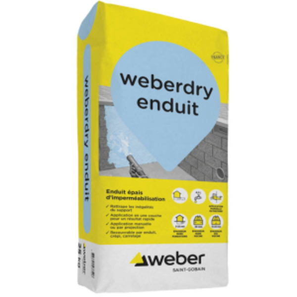 Enduit épais d'imperméabilisation WEBER DRY ENDUIT - Sac de 25 KG