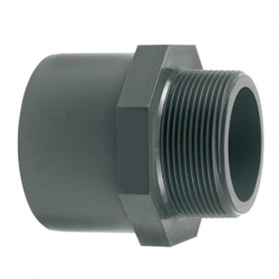 Embout fileté PVC à coller/visser pour plomberie de piscine - diamètre 50/63 mm