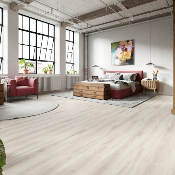 Lame vinyle imitation parquet rigide à clipser avec sous-couche intégrée - 122,0 cm x 18,0 cm - ép. 5,50 mm - North