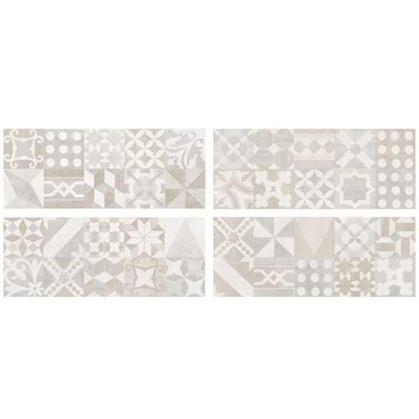 Faïence murale effet carreaux de ciment - Gate Décoro Concrete - 50,0 CM x 20,0 CM - ép. 8,00 MM - Panaché aléatoire