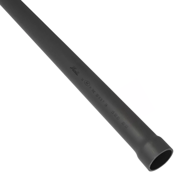 Tube pression prémanchonné pour eau froide  - PVC gris - diamètre 50,0 MM - longueur 2,00 M