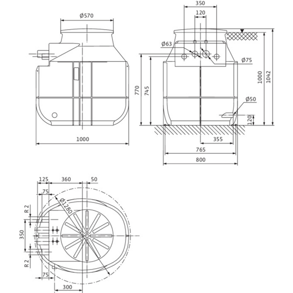Station de relevage Wilo-DrainLift WS50D/UNI V05/T06-540 (4233844)