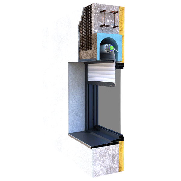 Coffre volet roulant en polystyrène avec sous-face PVC Blanc - Longueur 1200,0 mm - Largeur 280,0 mm