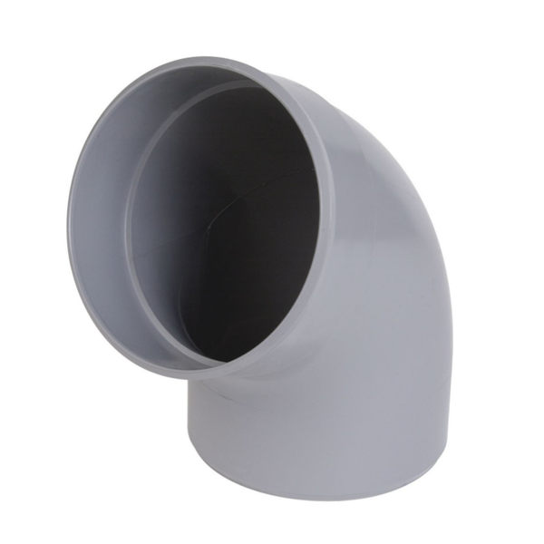 Coude d'évacuation Mâle/Femelle Nicoll - Diamètre 200 mm - Angle 67°30 - PVC - Gris