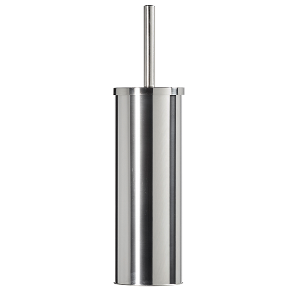 Porte-balayette mural design pour WC  - Rivea Rossignol - Support inox et brosse blanche