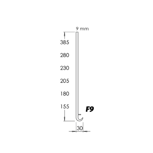 Planche de rive PVC Rivecel Bullnose F9 à profil arrondi - Blanc - Haut. 205,00 MM - ép.9,00 MM - Long. 5,00 M
