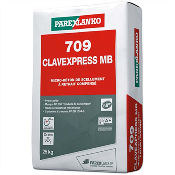 Micro-béton de scellement à retrait compensé CLAVEXPRESS 709 - Sac de 25 KG