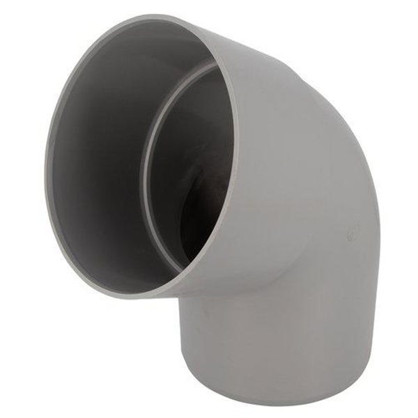 Coude d'évacuation Mâle/Femelle Nicoll - Diamètre 200 mm - Angle 67°30 - PVC - Gris