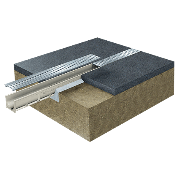 Caniveau en béton polymère MEAGARD II G avec grille fonte B125 - Largeur 100 mm - Longueur 1 m