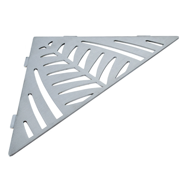 Étagère de douche en acier Inox brossé - forme Triangulaire design Jungle - 37,0 CM x 26,0 CM x 3,00 MM