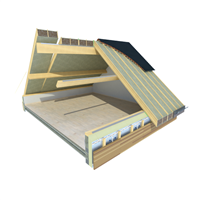 Panneau sandwich toiture USYSTEM Roof DS Natural Wool GFB - 6,10 m².K/W - 0.8 x 3.05 m - ép. 267,00 MM
