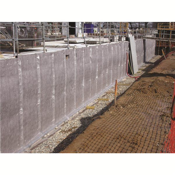 ALVEODRAIN P5: IMPERMEABILISATION DRAINAGE MUR ENTERRE/RL DE 40.7M2/3X1.1M.LE M2