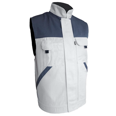 Gilet sans manche blanc de travail Typhon en polycoton blanc gris - 4XL