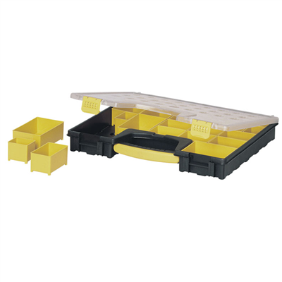 Boite plastique avec 25 compartiments amovibles dimensions 423 x 334 x 52 mm vide