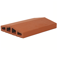 Chapeau de mur angulaire en terre cuite Terreal CH03 à 2 pentes - Rouge - 40 x 28 x 7,5 cm