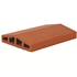 Chaperon de muret angulaire en terre cuite Terreal CH03 à 2 pentes - Rouge - 40 x 28 x 7,5 cm