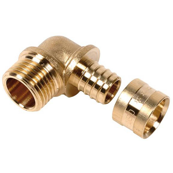 Raccord male coudé à glissement - Male 15/21 - PER Ø16