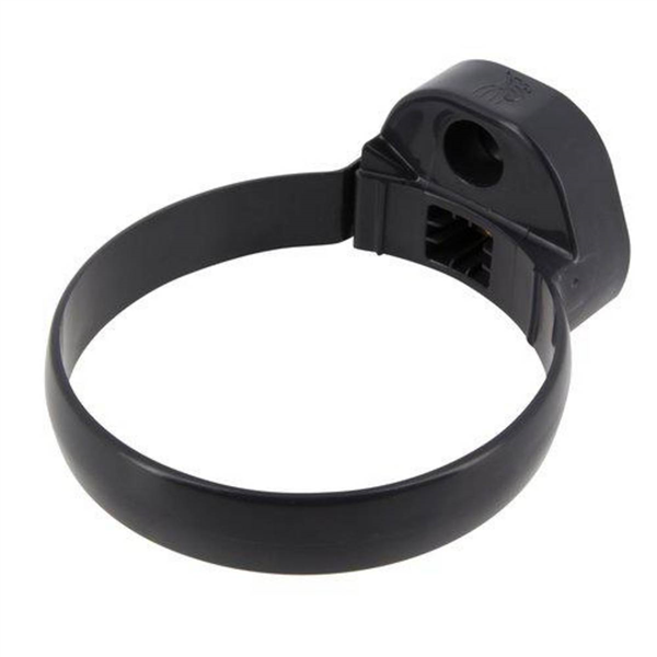 Collier à bride Nicoll pour tube de descente cylindrique - À clipser - Diamètre 100 mm - PVC - Gris anthracite