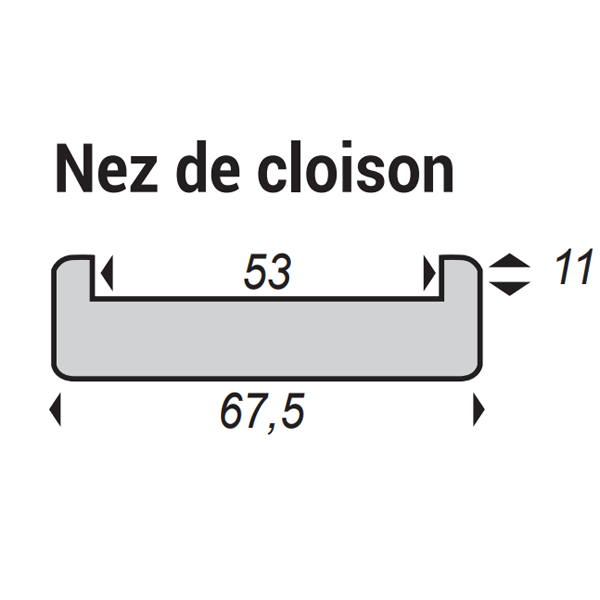 Nez de cloison en sapin du nord - bois PEFC - cloison de 53 MM - 70 MM x 30,00 MM - longueur 2,50 M