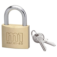 Cadenas type 1 corps laiton 40 mm grade 5 anse acier cémenté - 2 clés - Thirard