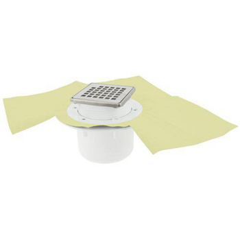 Siphon PVC pour sol carrelé Diam. 50/63 mm avec grille et cadre inox 304 - Sortie ver