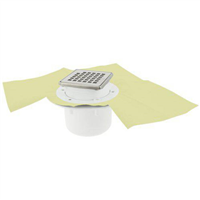 Siphon PVC pour sol carrelé Diam. 50/63 mm avec grille et cadre inox 304 - Sortie ver