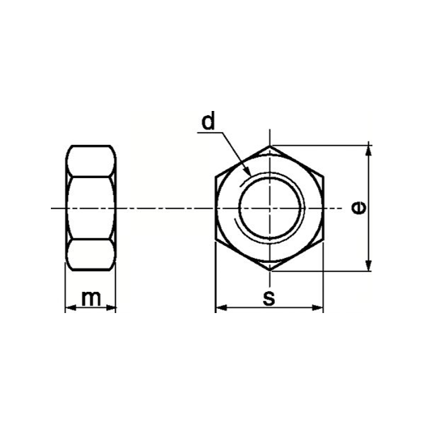 Ecrou HU DIN934 Inox A4 diamètre 4 mm boîte de 200
