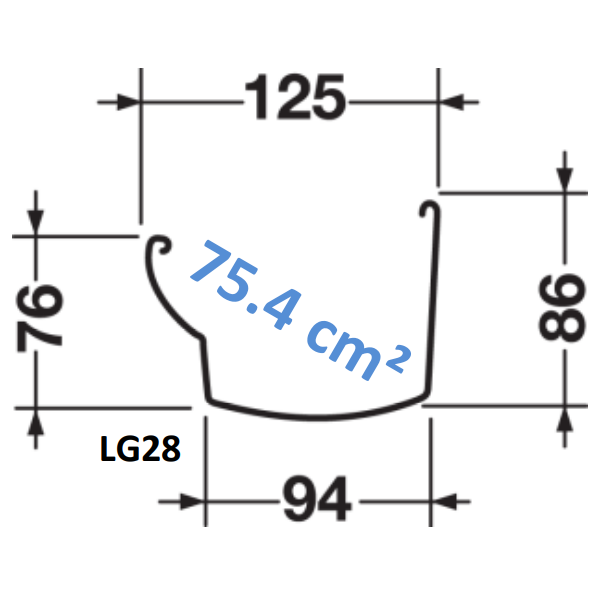 Gouttière moulurée Nicoll Ovation LG28 en Techtan Anthracite - largeur 125 mm - longueur 4 M