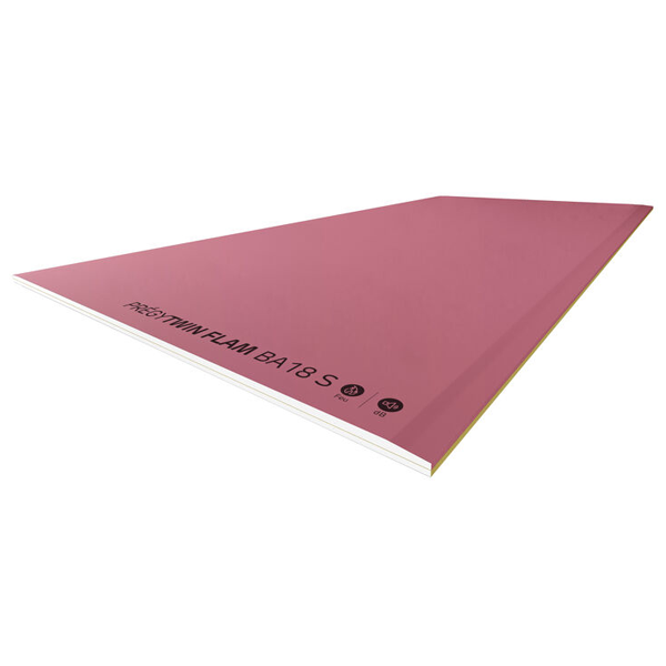 Plaque de plâtre ignifuge et acoustique à haute dureté pour plafond filant sous combles - Prégytwin Flam BA18 S - 2,50 M x 0,90 M