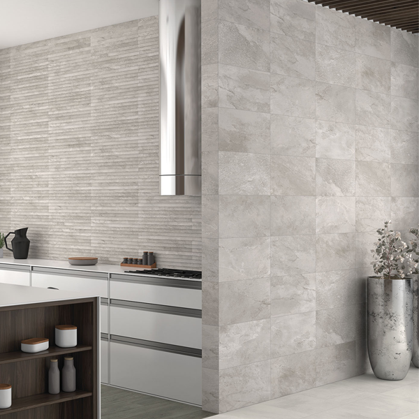Faïence murale effet pierre Edilis Ruben - 60,0 CM x 30,0 CM - ép. 8,5 MM - Gris