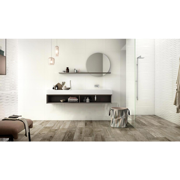 Faïence murale pour salle de bain et cuisine imitation résine - Resina - 40,0 CM x 120,0 CM - ep.6,00 MM - Bianco