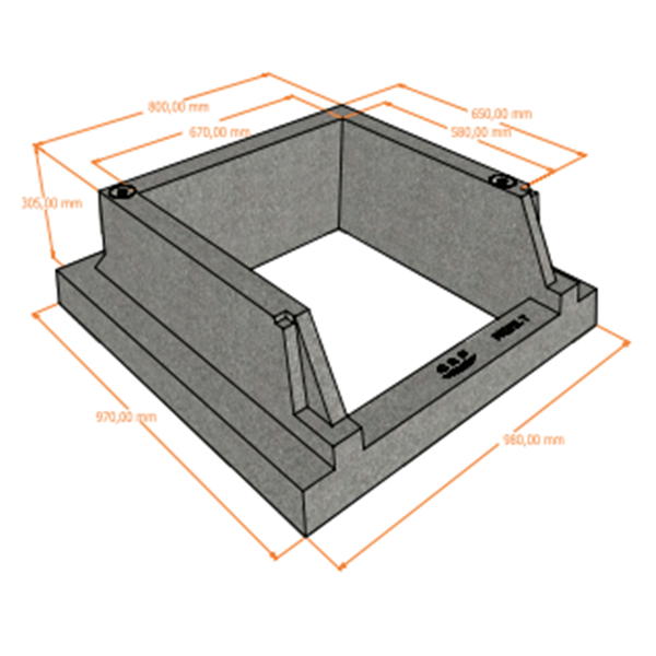 Dalle PLUVIOSAFE pour avaloir profil T élément 800x800