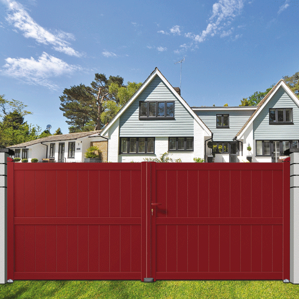 Portail Alu sur mesure Galatéa CT 43 - Battant ou coulissant et motorisable - Plein avec remplissage vertical ou horizontal