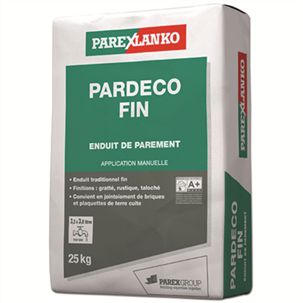 Enduit de parement traditionnel PARDÉCO FIN Parex - G20 Blanc cassé - Sac de 25 KG