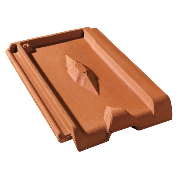 Tuile Losangée Héritage en terre cuite - BMI Monier - grand moule à faible relief - 43.5 x 25.5 cm - Rouge